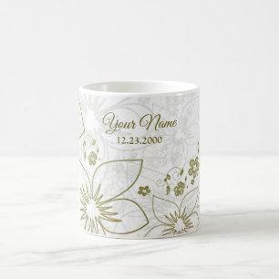 Vintage Floral Greenery Elegant Wedding Party Coffee Mug