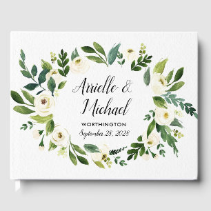 Vintage Floral Greenery Garden Wedding Guest Book