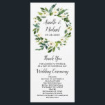 Vintage Floral Greenery Garden Wedding Programs Programme<br><div class="desc">Vintage Floral Greenery Garden Wedding Programs -  feature a printed watercolor background with a watercolor floral wreath of design elements in shades of white,  ivory and greens (greenery).</div>