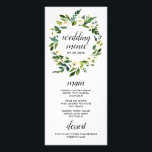 Vintage Floral Greenery Ivory Wedding Menu Cards<br><div class="desc">Vintage Floral Greenery Ivory Wedding Menu Cards - feature a printed watercolor background with a watercolor floral wreath of design elements in shades of white,  ivory and greens (greenery).</div>