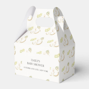 Vintage Floral Greenery Swan Baby Shower  Favour Box