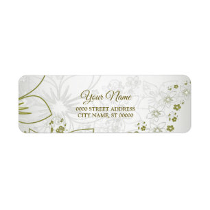Vintage Floral Greenery Wedding Return Address