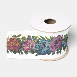 Vintage Floral Grosgrain Ribbon