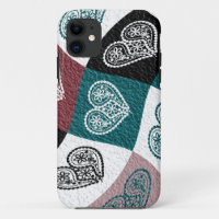 Vintage Floral heart art deco iphone case
