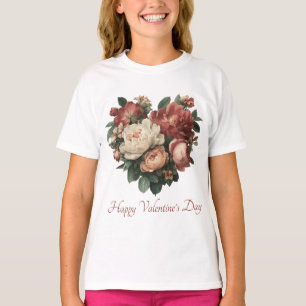 Vintage Floral Heart Bouquet T-Shirt