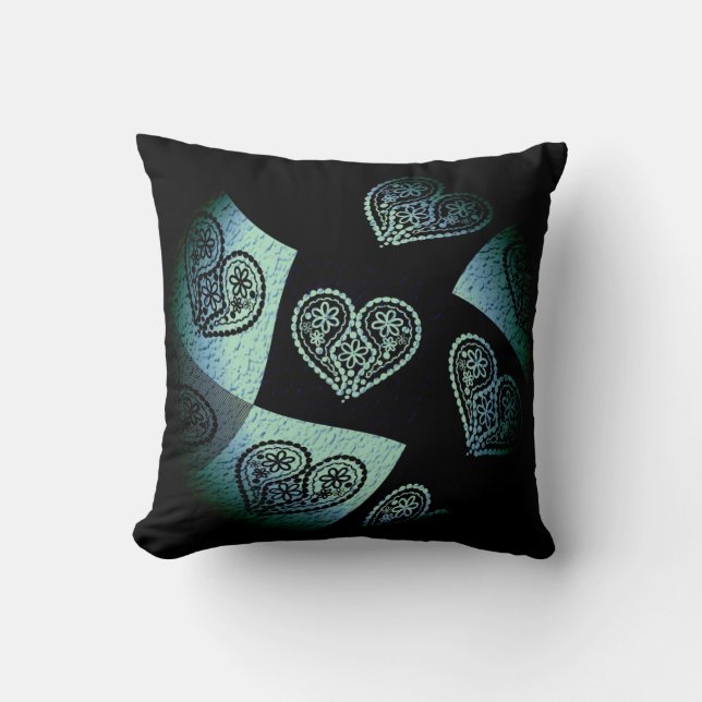 Vintage Floral Heart Pillow (Front)