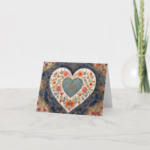 Vintage Floral Heart Valentine's Day Card