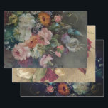 VINTAGE FLORAL HEAVY WEIGHT DECOUPAGE PRINTS  WRAPPING PAPER SHEET<br><div class="desc">DUTCH FLORAL HEAVY WEIGHT DECOUPAGE PRINTS WRAPPING PAPER SHEETS: -Set of 3.
-Art Deco floral Pattern Collection.Pattern 13, </div>