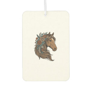 Vintage Floral Horse Head Vector Design_1 Car Air Freshener