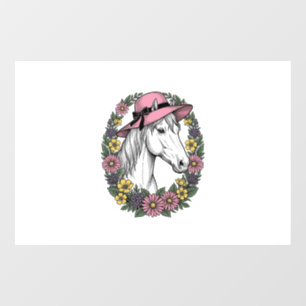 Vintage Floral Horse Portrait Vector Art Design