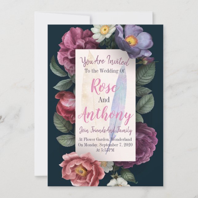 Vintage Floral Invitation (Front)