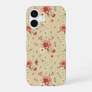 Vintage Floral iPhone & iPad Case in Beige