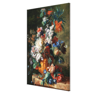 Vintage Floral Jan van Huysum Bouquet of Flowers Canvas Print