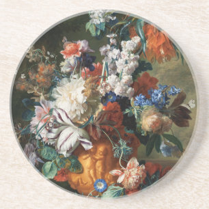 Vintage Floral Jan van Huysum Bouquet of Flowers Coaster