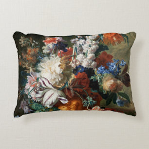 Vintage Floral Jan van Huysum Bouquet of Flowers Decorative Cushion
