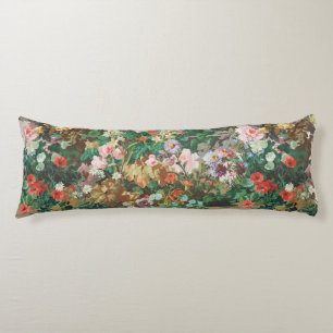 Vintage Floral Jardin d'Hiver by Edouard Müller Body Cushion
