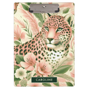 Vintage Floral Jungle Leopard Clipboard