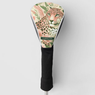 Vintage Floral Jungle Leopard Golf Head Cover