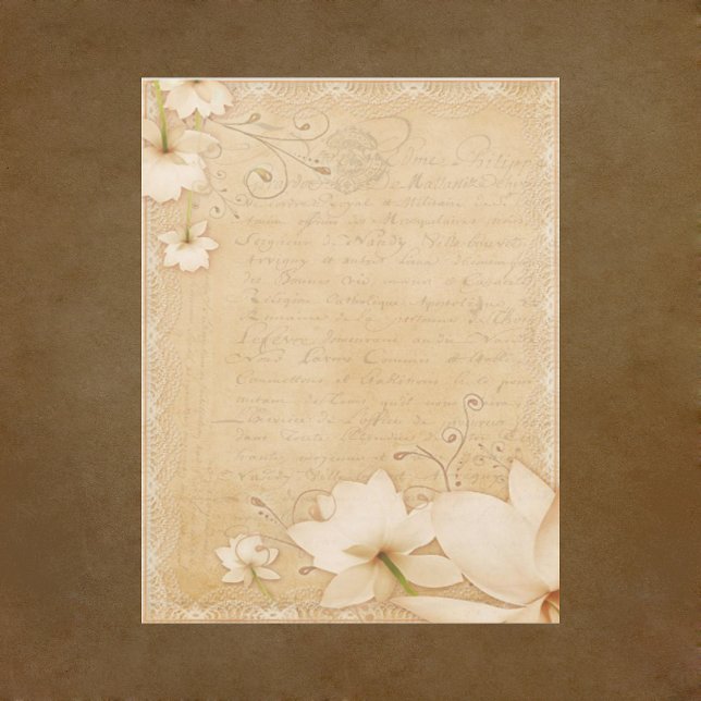Vintage Floral Junk Journal Scrapbook Paper (Creator Uploaded)