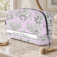Vintage floral lake pink toile de jouy monogram ac