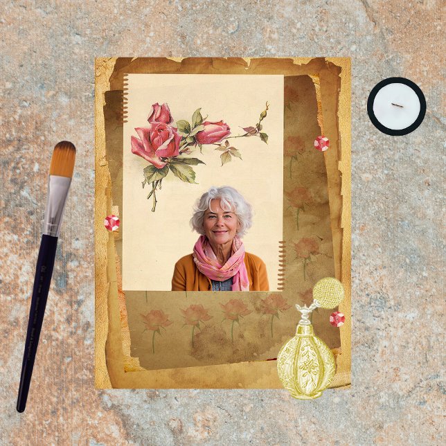 Vintage Floral Layers Scrapbook Paper (Creator Uploaded)