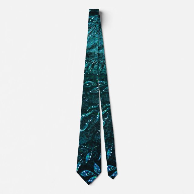 Vintage Floral Leaves Pattern   Tie (Front)