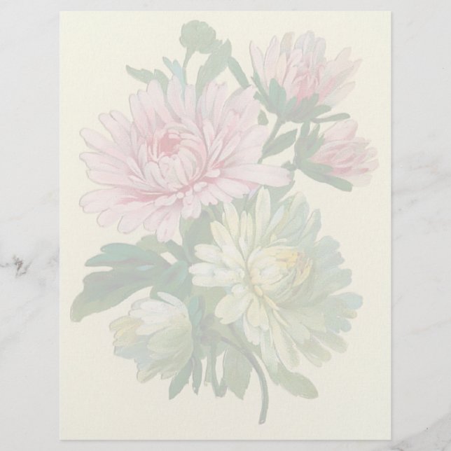 Vintage Floral Letterhead Stationery (Front)