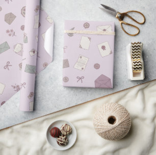 Vintage Floral Letters & Envelopes Wrapping Paper