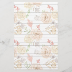 Vintage Floral Lined Stationery Paper