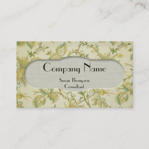 Vintage Floral linen Cut Out Business Card
