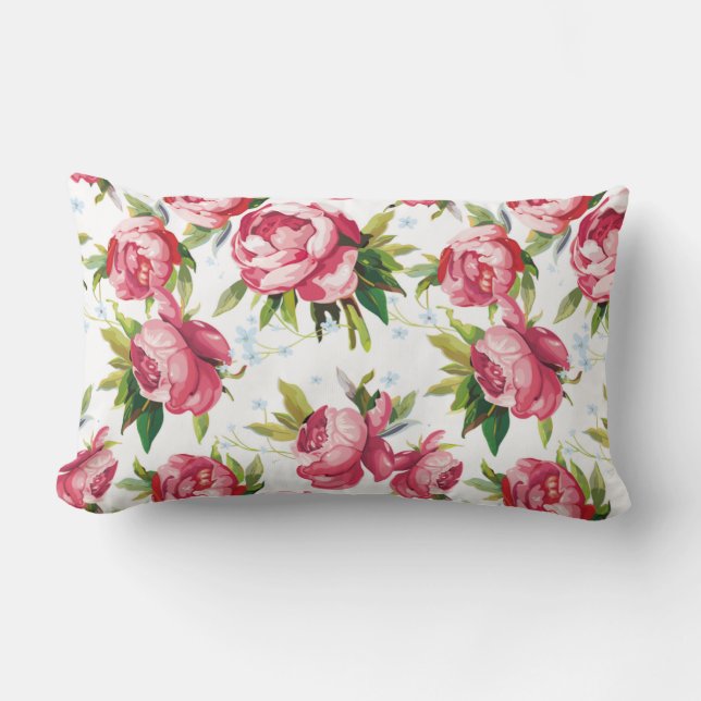 Vintage floral lumbar cushion (Front)