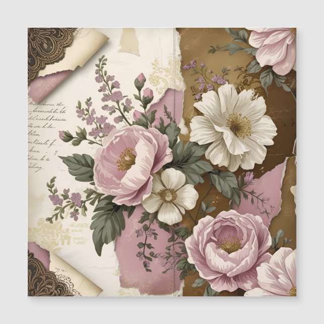 Vintage Floral - Magnetic Card (Front)