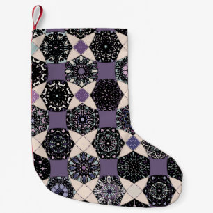 Vintage Floral Mandala: Colourful Seamless Small Christmas Stocking