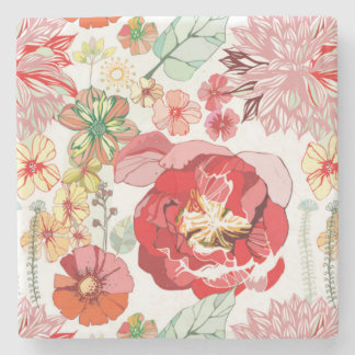 Vintage Floral Marble Stone Coaster