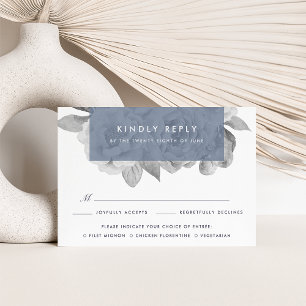 Vintage Floral Meal Choice RSVP Card   Slate