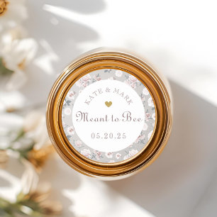 Vintage Floral Meant to Bee Wedding Honey Favour Classic Round Sticker