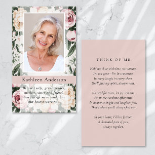 Vintage Floral Memorial Card