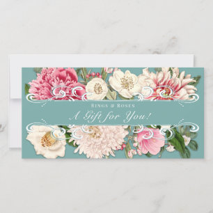 Vintage Floral Mint Custom Girly Gift Certificate