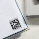 Vintage Floral Monogram Letter K From the Library  Rubber Stamp<br><div class="desc">This "From the Library Of" rubber stamp features a vintage floral monogram letter K with a custom name.</div>