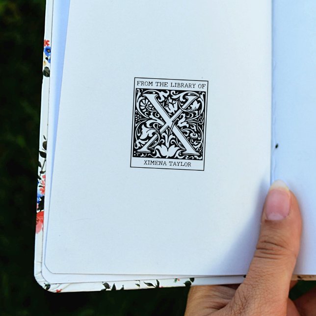 Vintage Floral Monogram Letter X From the Library  Rubber Stamp (Creator Uploaded)