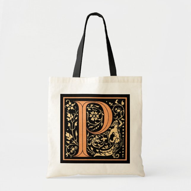Vintage Floral Monogram ‘P’ - Bag (Front)