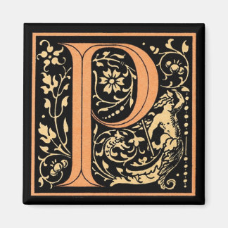 Vintage Floral Monogram ‘P’ - Magnet