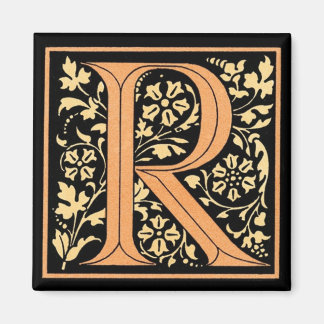 Vintage Floral Monogram ‘R’ - Magnet
