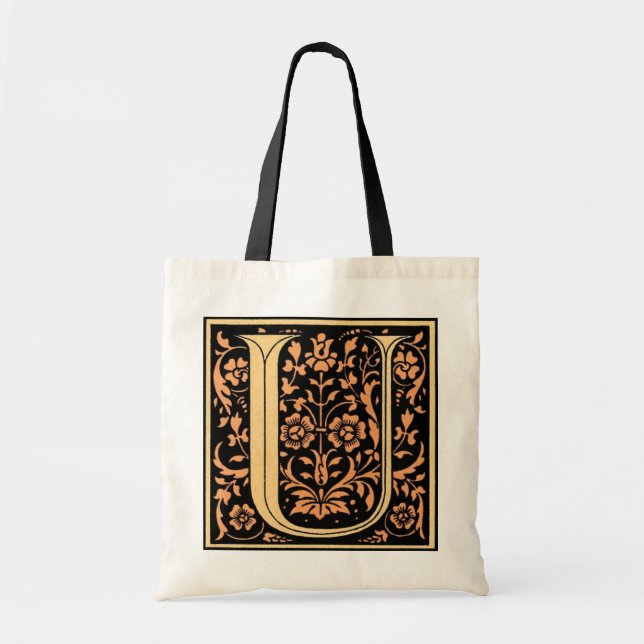 Vintage Floral Monogram ‘U’ - Bag (Front)