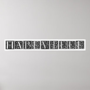 Vintage Floral Monograms Poster