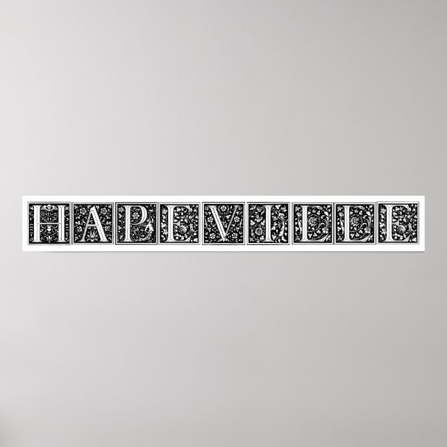 Vintage Floral Monograms Poster (Front)