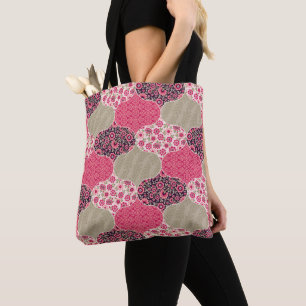 Vintage Floral Moroccan Pattern Pink Tote Bag