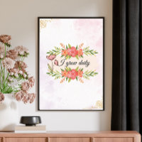 Vintage Floral Motivational Quote Poster