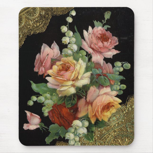 Vintage Floral Mouse Pad (Front)