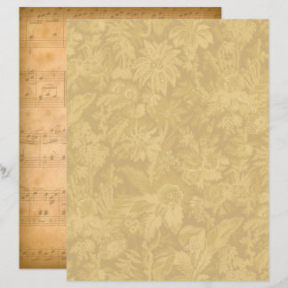 Vintage Floral/Music Scrapbook Paper - Marple Hall